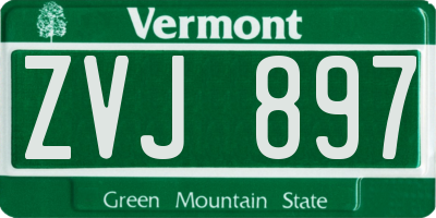 VT license plate ZVJ897
