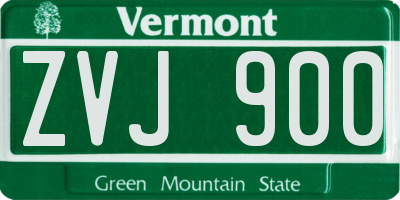 VT license plate ZVJ900
