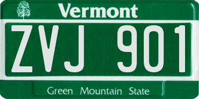 VT license plate ZVJ901