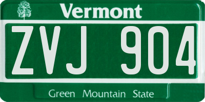 VT license plate ZVJ904