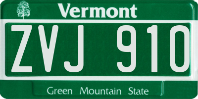 VT license plate ZVJ910
