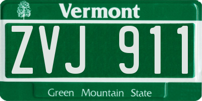 VT license plate ZVJ911