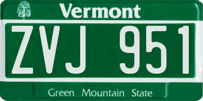 VT license plate ZVJ951