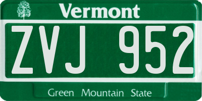 VT license plate ZVJ952