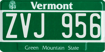 VT license plate ZVJ956