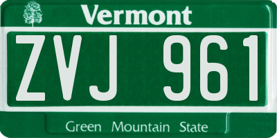 VT license plate ZVJ961