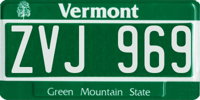 VT license plate ZVJ969