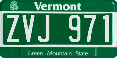 VT license plate ZVJ971