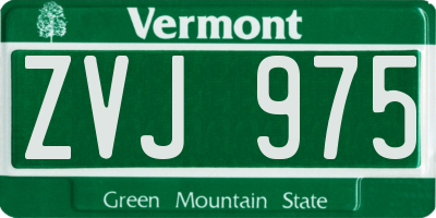 VT license plate ZVJ975