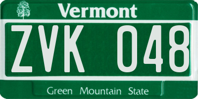 VT license plate ZVK048