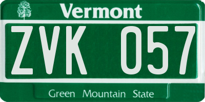 VT license plate ZVK057