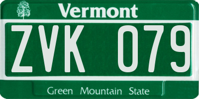 VT license plate ZVK079