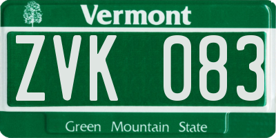 VT license plate ZVK083