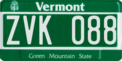 VT license plate ZVK088