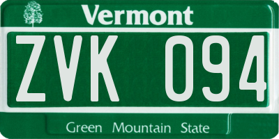 VT license plate ZVK094