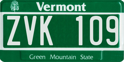 VT license plate ZVK109