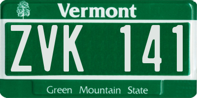 VT license plate ZVK141