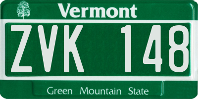 VT license plate ZVK148