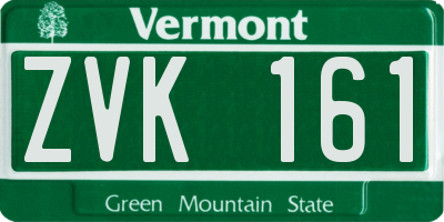VT license plate ZVK161