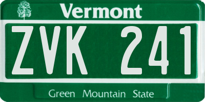 VT license plate ZVK241