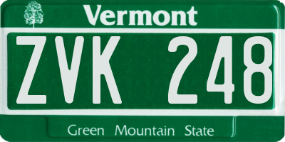 VT license plate ZVK248