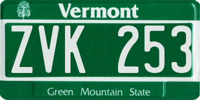 VT license plate ZVK253