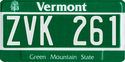 VT license plate ZVK261