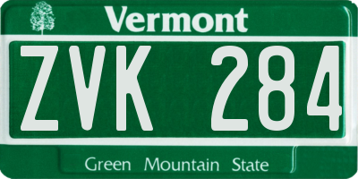 VT license plate ZVK284