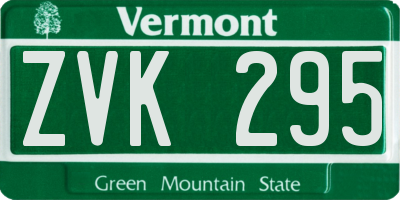 VT license plate ZVK295