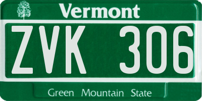 VT license plate ZVK306