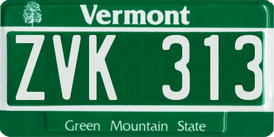 VT license plate ZVK313