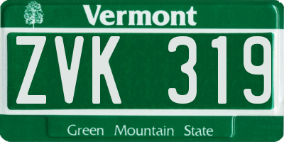 VT license plate ZVK319