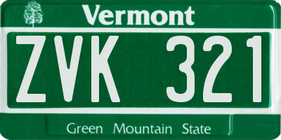 VT license plate ZVK321