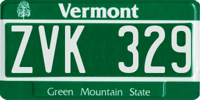 VT license plate ZVK329