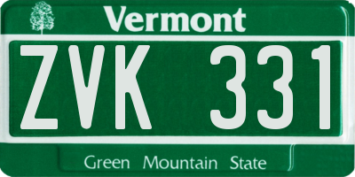 VT license plate ZVK331