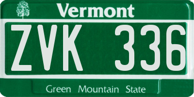VT license plate ZVK336