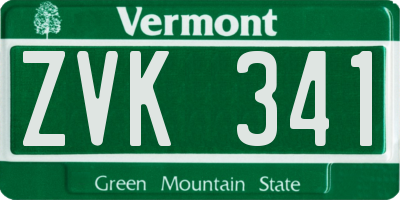 VT license plate ZVK341