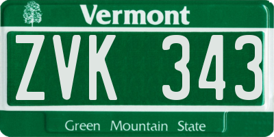 VT license plate ZVK343