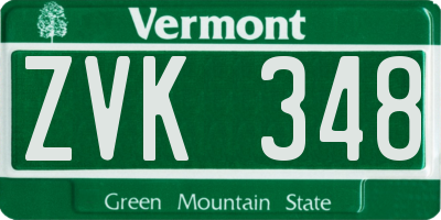 VT license plate ZVK348