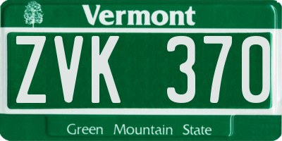VT license plate ZVK370