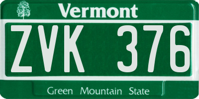 VT license plate ZVK376