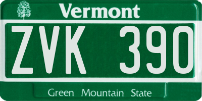 VT license plate ZVK390
