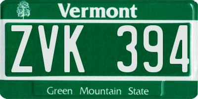 VT license plate ZVK394