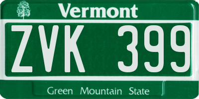 VT license plate ZVK399