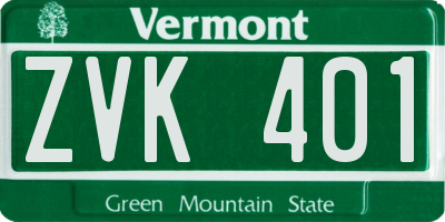 VT license plate ZVK401