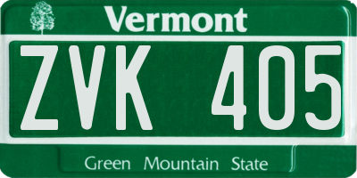 VT license plate ZVK405