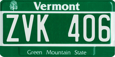 VT license plate ZVK406
