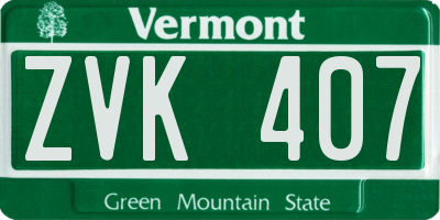 VT license plate ZVK407