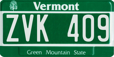 VT license plate ZVK409
