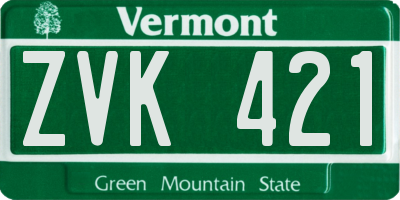 VT license plate ZVK421